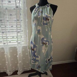 Ann Taylor  Multicolor Silk Strappy Sleeveless Dress Wedding Summer size 8